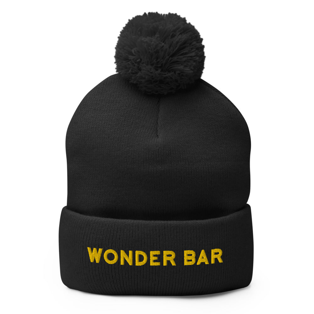 Wonder Bar - Embroidered Pom-Pom Beanie