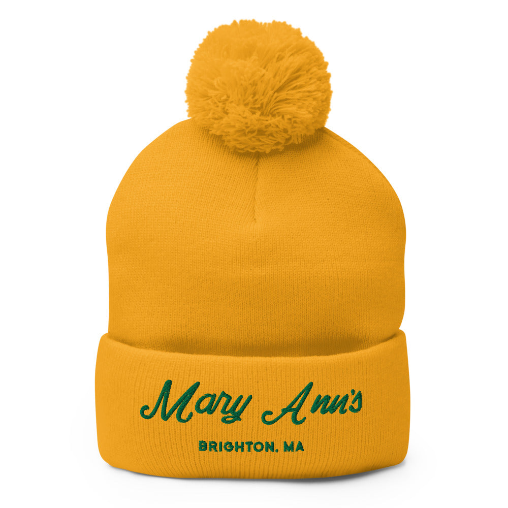 Mary Ann's - Brighton, MA - Boston College - Embroidered Pom-Pom Beanie