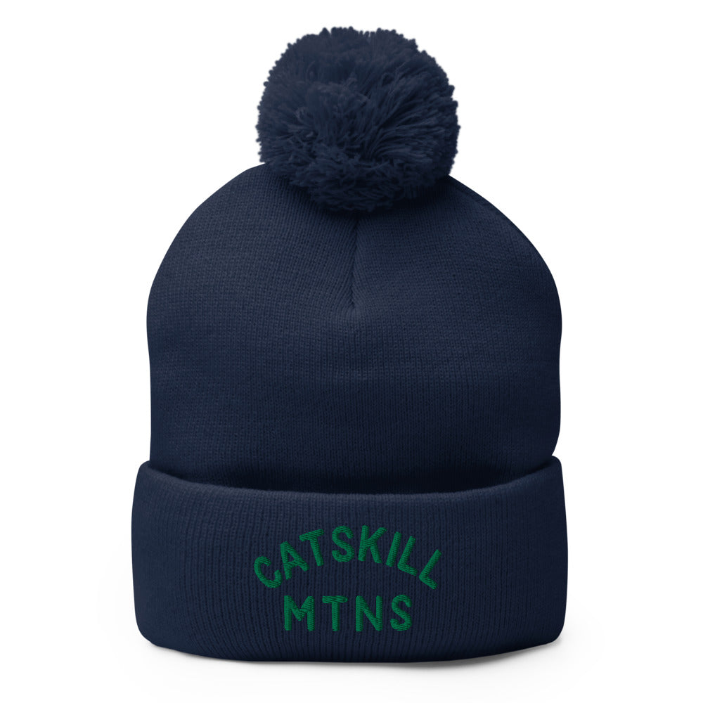 Catskill Mountains - Embroidered Pom-Pom Beanie